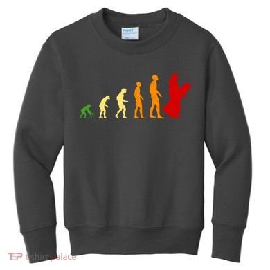 Human Evolution Of Snowboarding Kids Sweatshirt