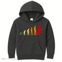 Human Evolution Of Snowboarding Kids Hoodie thumb 0