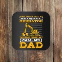 Heavy Equipment Operator Excavator FatherS Day Dad Coaster thumb 0
