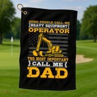 Heavy Equipment Operator Excavator FatherS Day Dad Golf Towel thumb 1