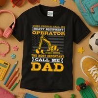 Heavy Equipment Operator Excavator FatherS Day Dad Kids T-Shirt thumb 3
