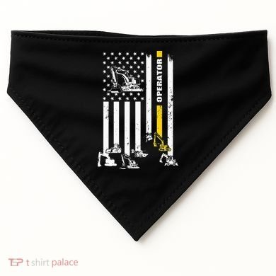 Heavy Equipment Operator USA Flag Operator Gift USA-Made Doggie Bandana