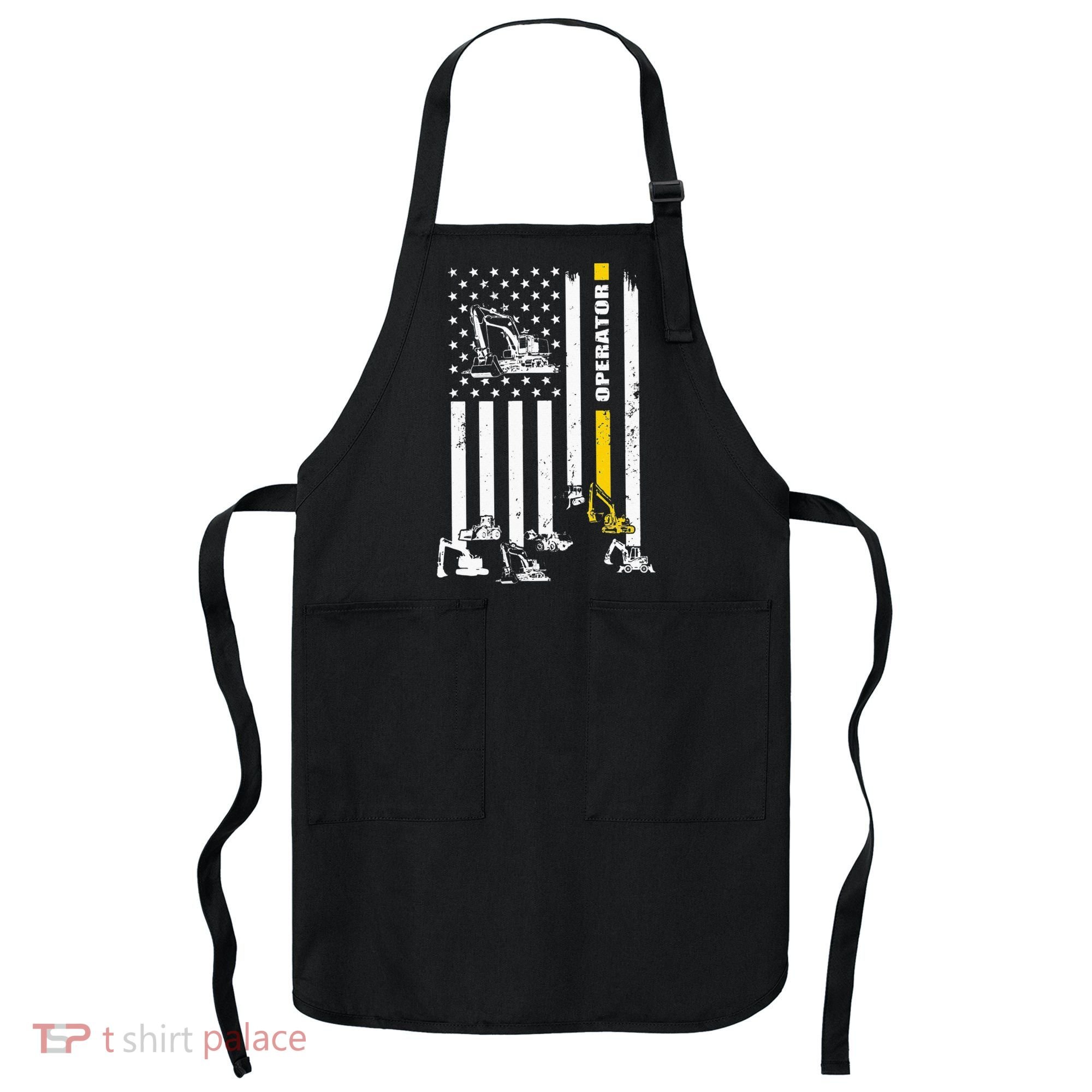 Heavy Equipment Operator USA Flag Operator Gift Apron
