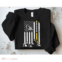 Heavy Equipment Operator USA Flag Operator Gift Sweatshirt thumb 2
