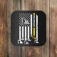 Heavy Equipment Operator USA Flag Operator Gift Coaster thumb 0