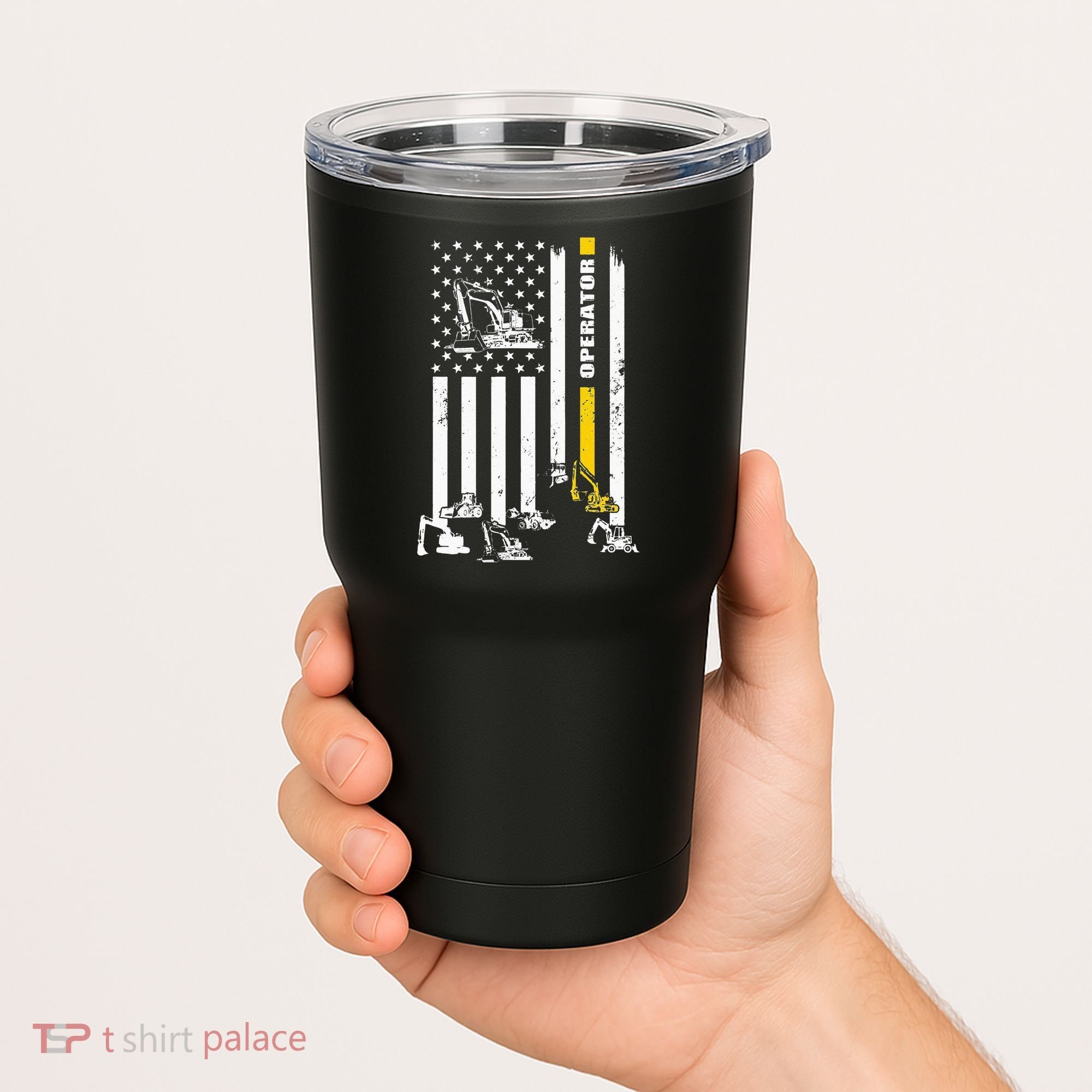 Heavy Equipment Operator USA Flag Operator Gift Tumbler