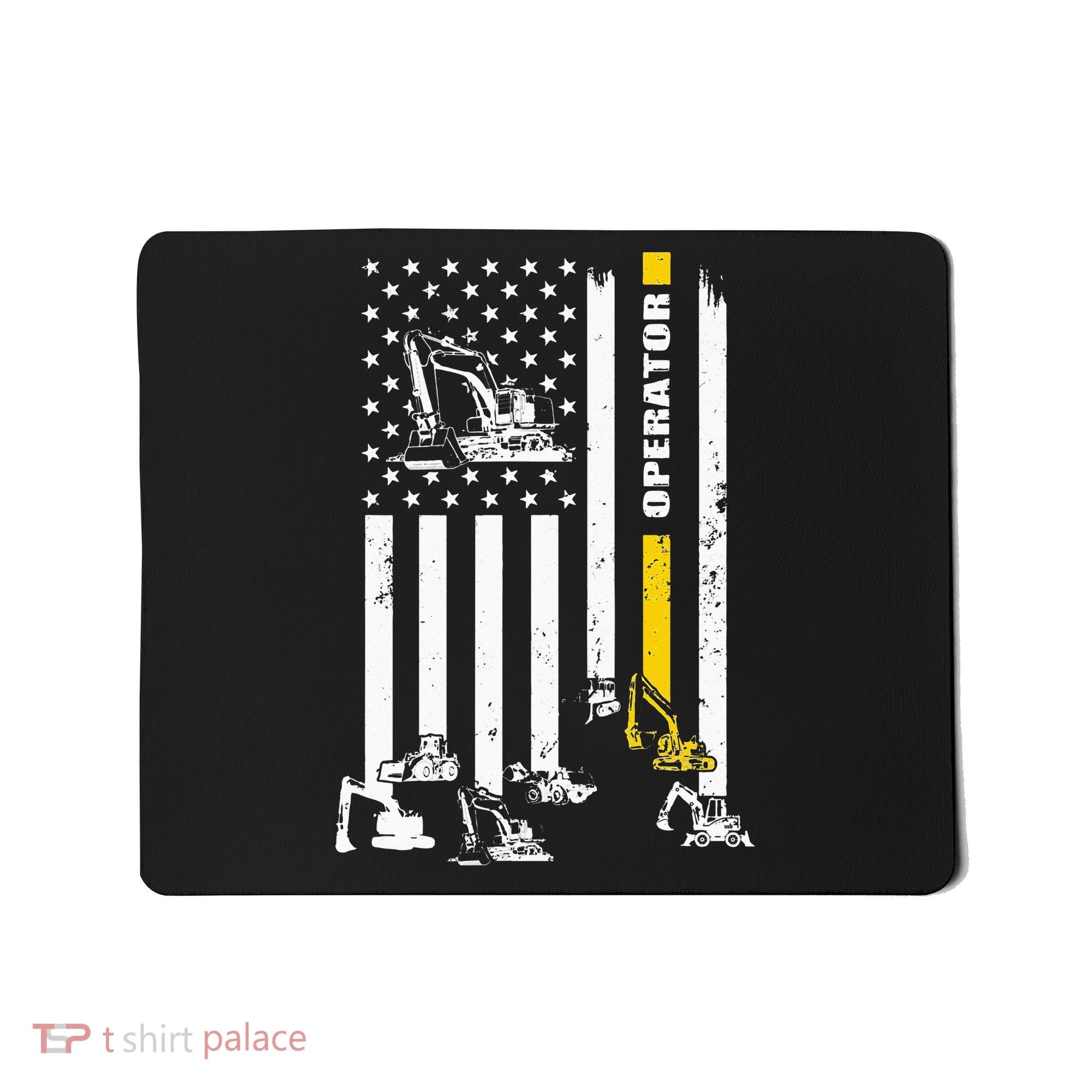 Heavy Equipment Operator USA Flag Operator Gift Mousepad