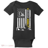Heavy Equipment Operator USA Flag Operator Gift Baby Bodysuit thumb 0