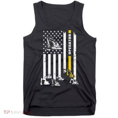 Heavy Equipment Operator USA Flag Operator Gift Tank Top