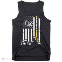 Heavy Equipment Operator USA Flag Operator Gift Tank Top thumb 0