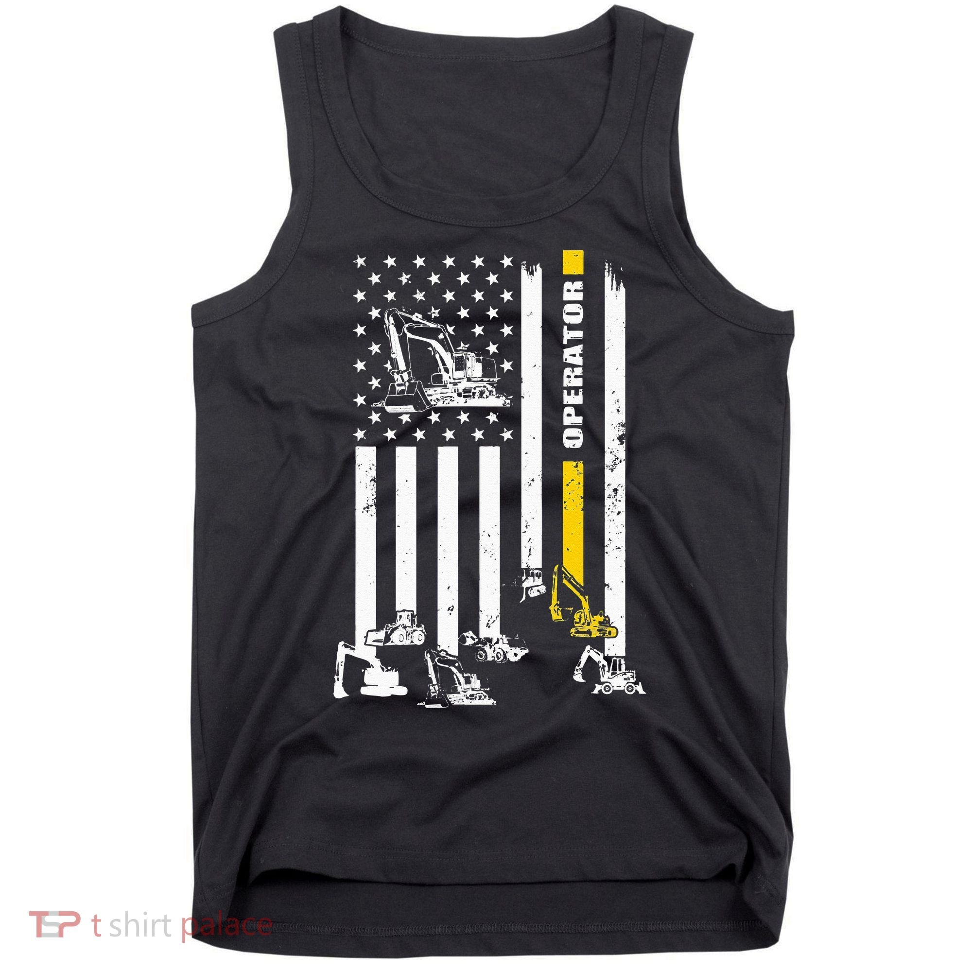 Heavy Equipment Operator USA Flag Operator Gift Tank Top