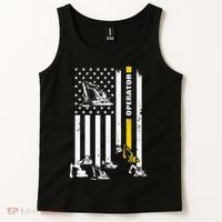 Heavy Equipment Operator USA Flag Operator Gift Tank Top thumb 2