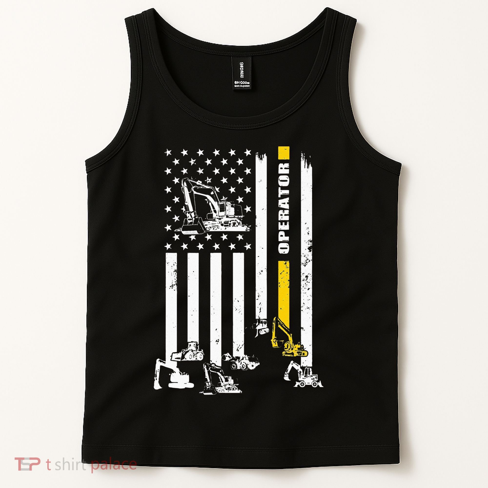 Heavy Equipment Operator USA Flag Operator Gift Tank Top