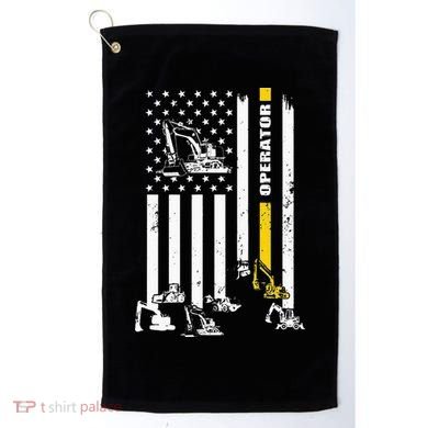 Heavy Equipment Operator USA Flag Operator Gift Golf Towel