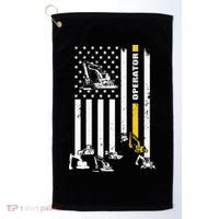 Heavy Equipment Operator USA Flag Operator Gift Golf Towel thumb 0