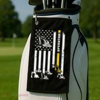 Heavy Equipment Operator USA Flag Operator Gift Golf Towel thumb 2
