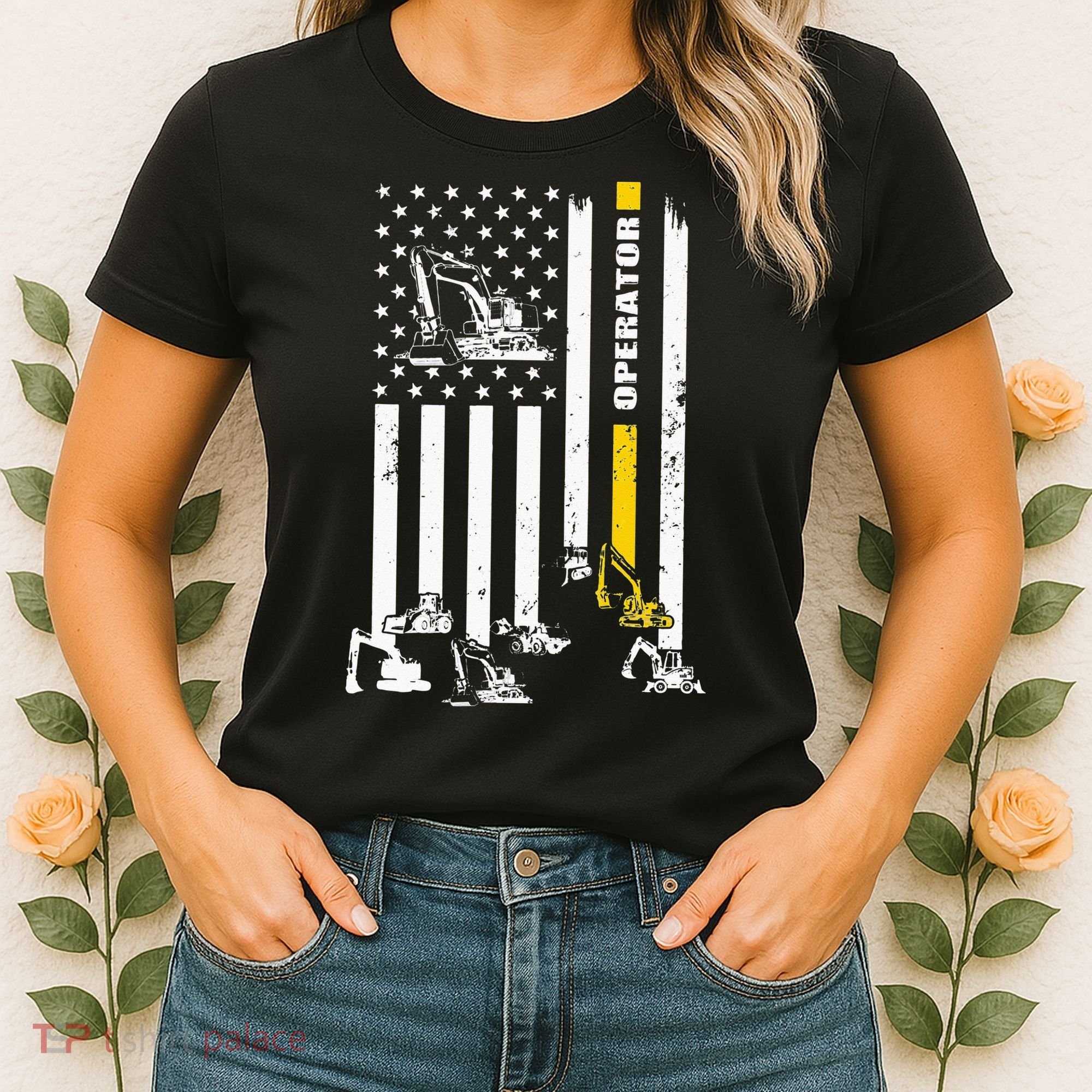 Heavy Equipment Operator USA Flag Operator Gift Women's T-Shirt