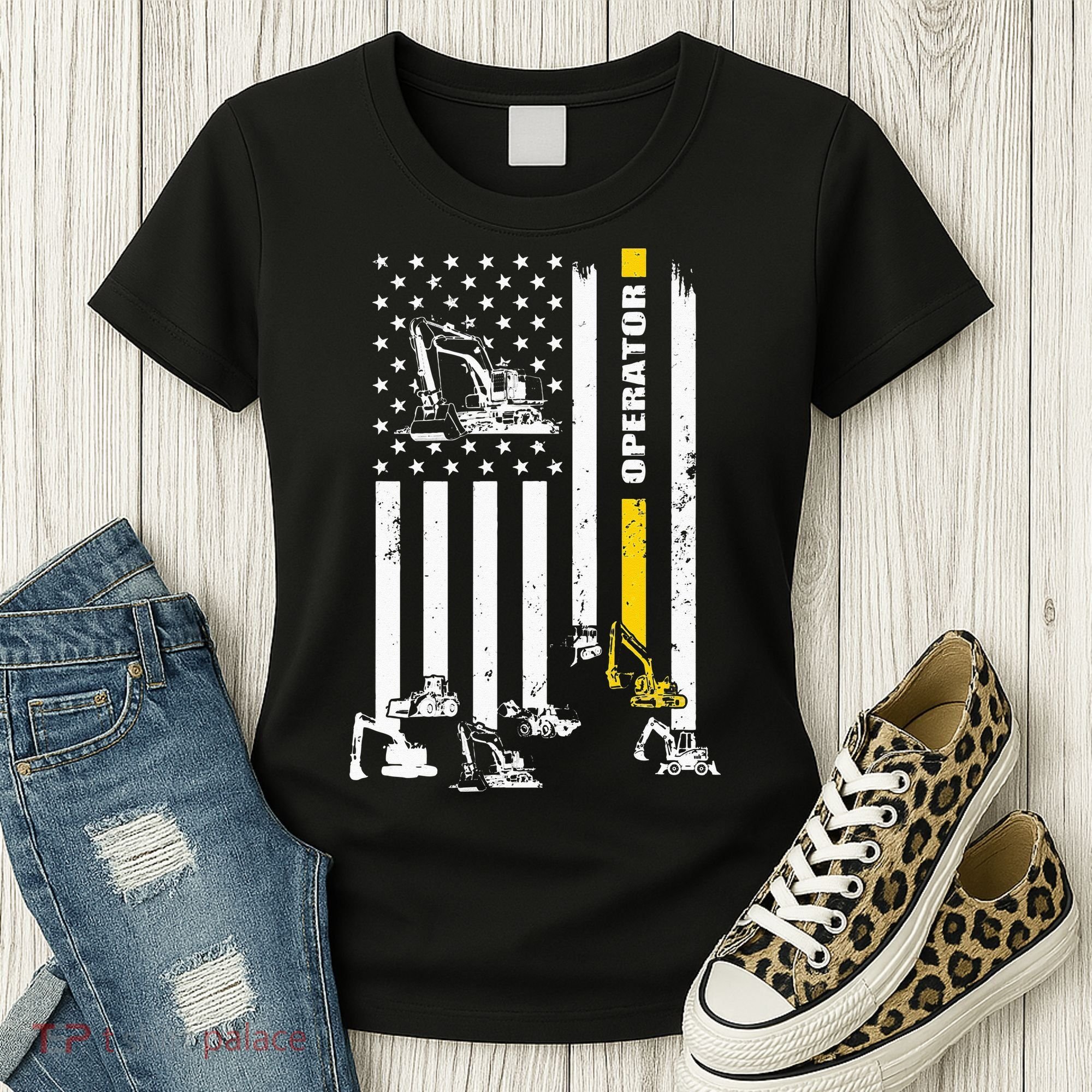Heavy Equipment Operator USA Flag Operator Gift Women's T-Shirt