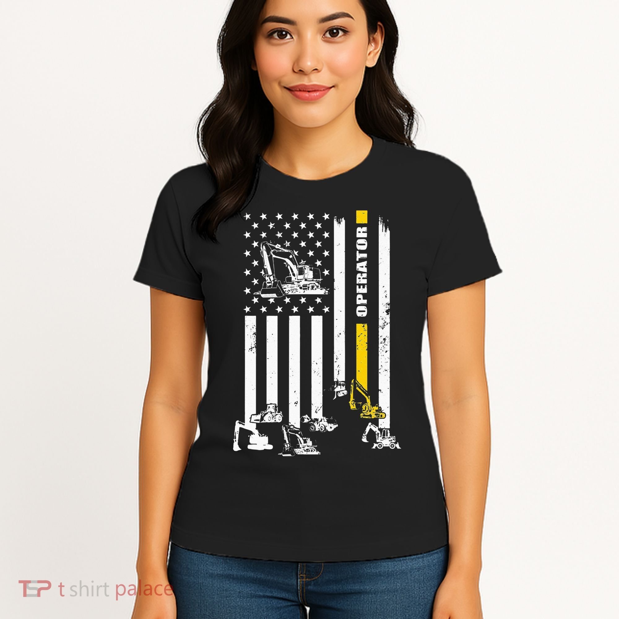 Heavy Equipment Operator USA Flag Operator Gift Women's T-Shirt