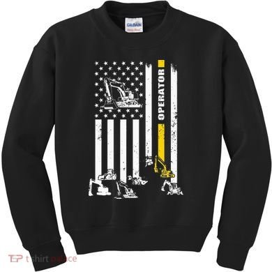Heavy Equipment Operator USA Flag Operator Gift Kids Sweatshirt