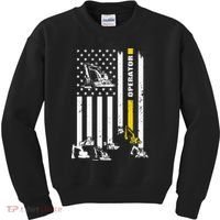 Heavy Equipment Operator USA Flag Operator Gift Kids Sweatshirt thumb 0