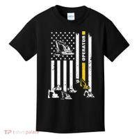 Heavy Equipment Operator USA Flag Operator Gift Kids T-Shirt thumb 0