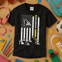 Heavy Equipment Operator USA Flag Operator Gift Kids T-Shirt thumb 3