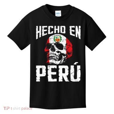 Hecho En Perú Peruvian Heritage Peruvian Flag Peru Kids T-Shirt
