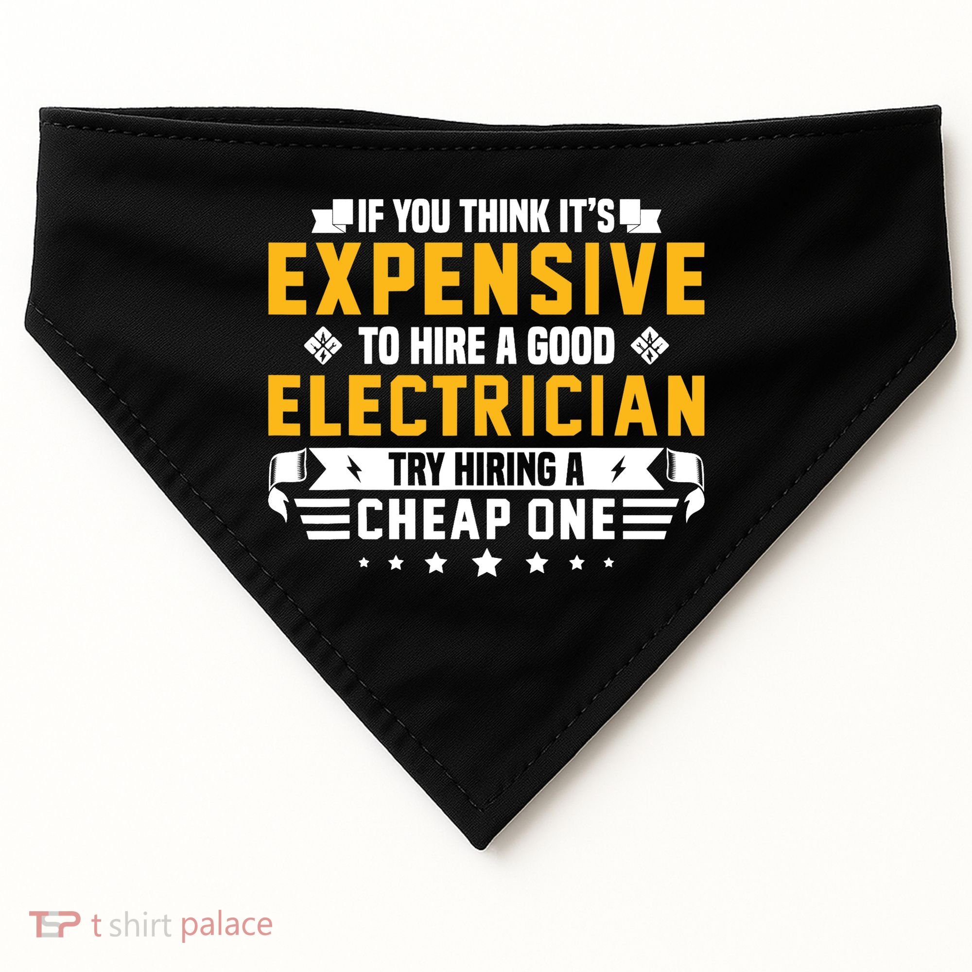 Humorous Electrician Pun Funny Electrician Technician USA-Made Doggie Bandana