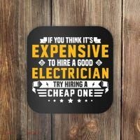 Humorous Electrician Pun Funny Electrician Technician Coaster thumb 0