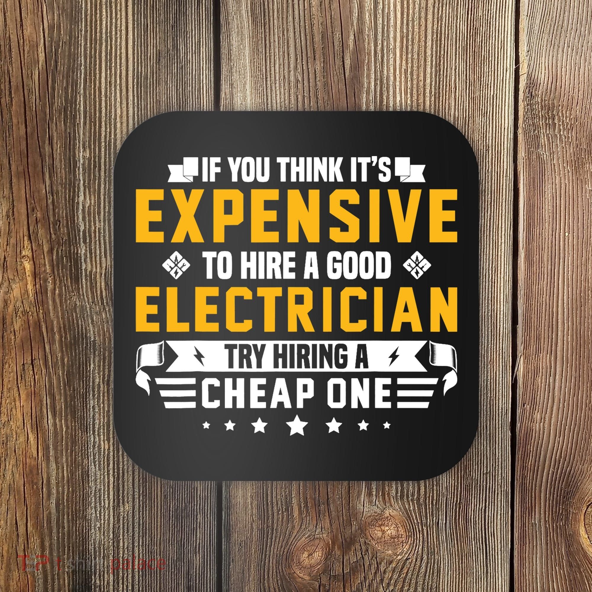 Humorous Electrician Pun Funny Electrician Technician Coaster