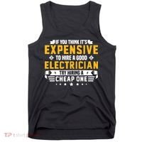 Humorous Electrician Pun Funny Electrician Technician Tank Top thumb 0