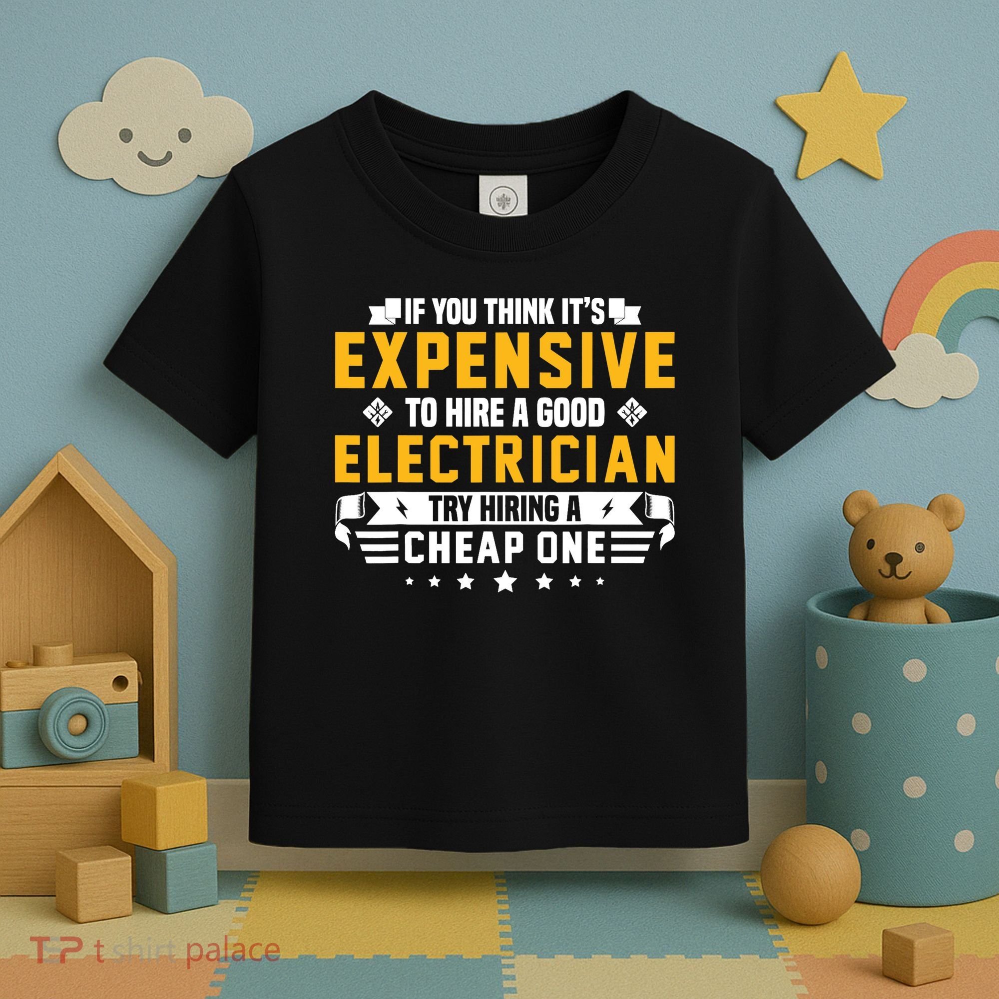 Humorous Electrician Pun Funny Electrician Technician Toddler T-Shirt