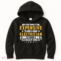 Humorous Electrician Pun Funny Electrician Technician Kids Hoodie thumb 0