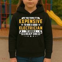 Humorous Electrician Pun Funny Electrician Technician Kids Hoodie thumb 3