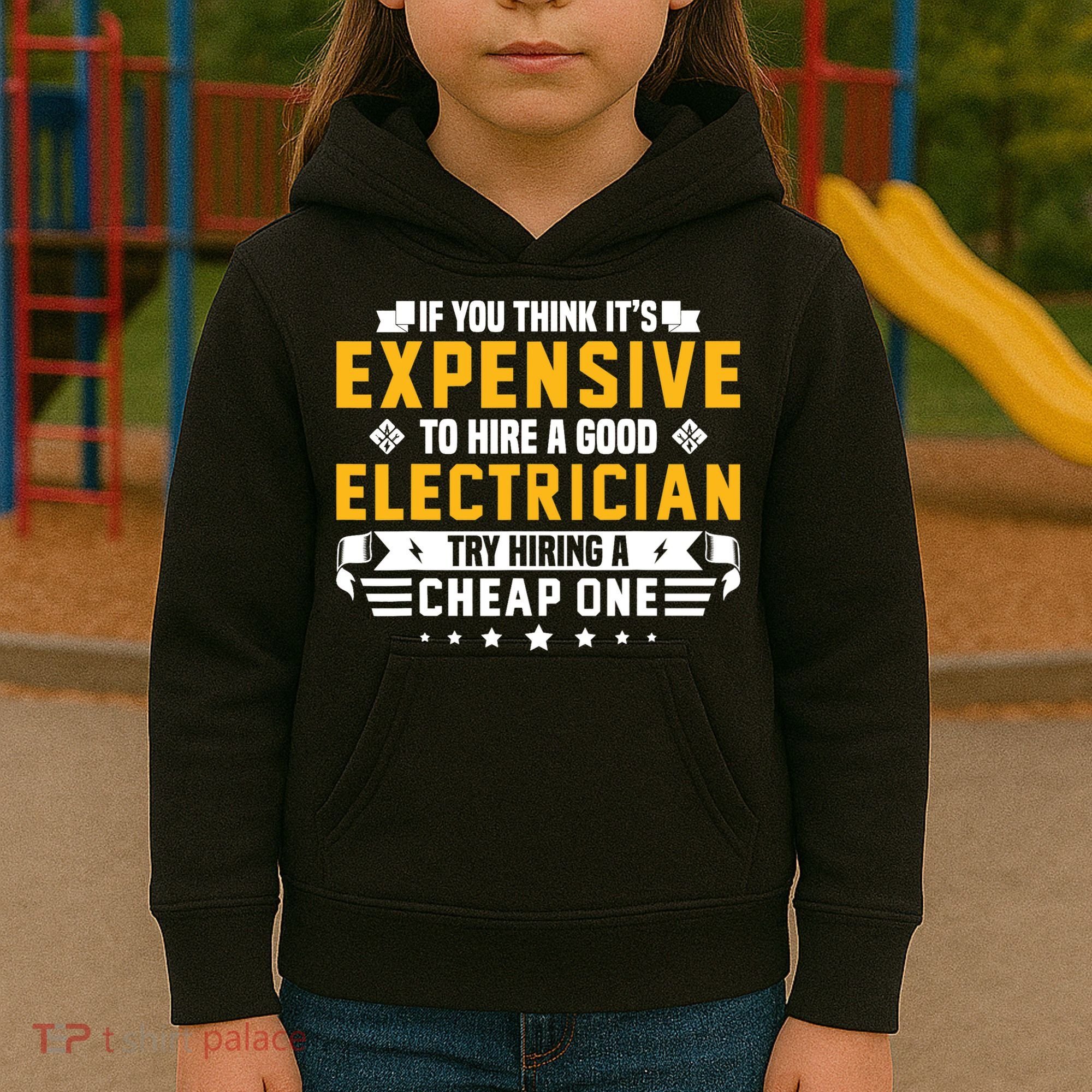 Humorous Electrician Pun Funny Electrician Technician Kids Hoodie