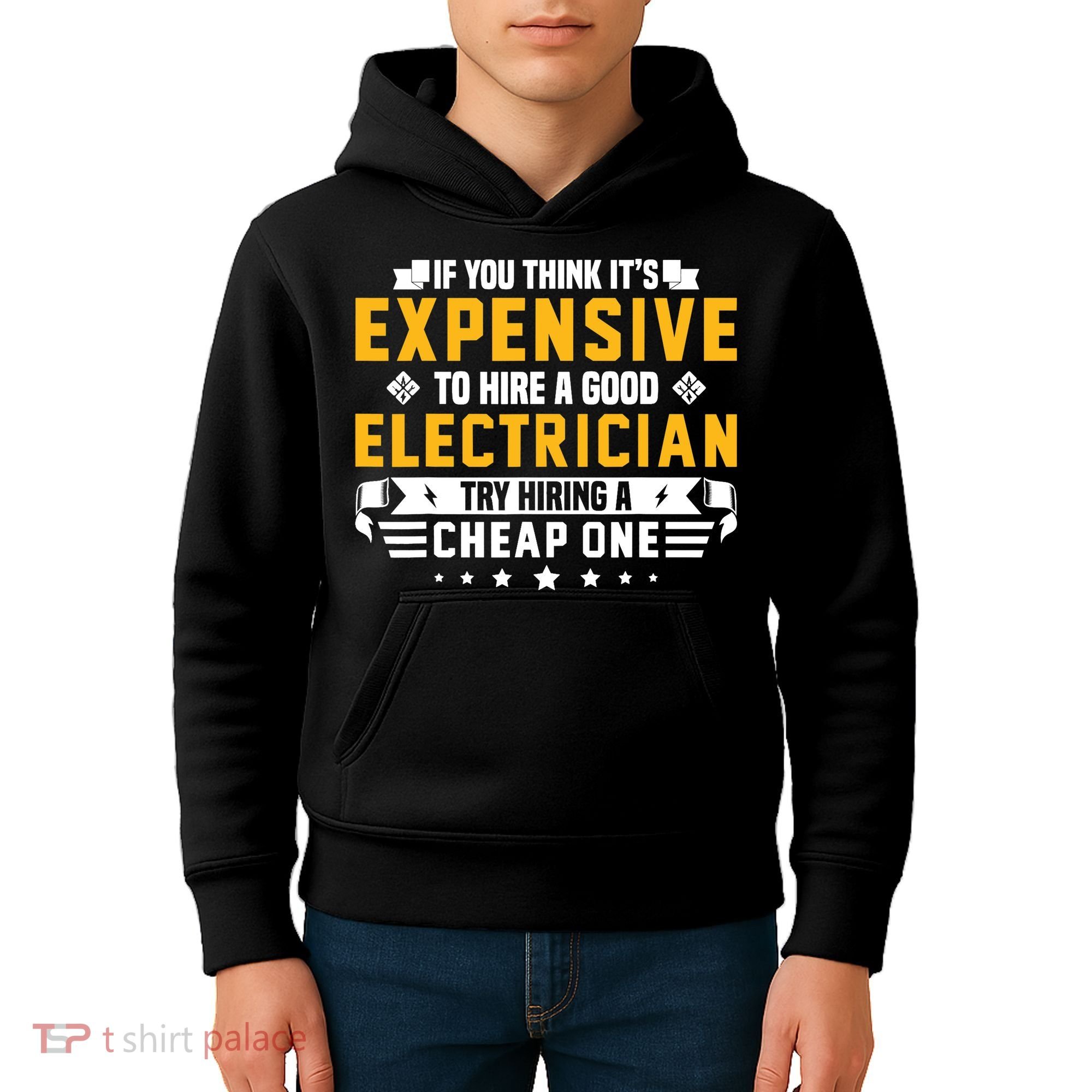 Humorous Electrician Pun Funny Electrician Technician Kids Hoodie