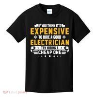 Humorous Electrician Pun Funny Electrician Technician Kids T-Shirt thumb 0