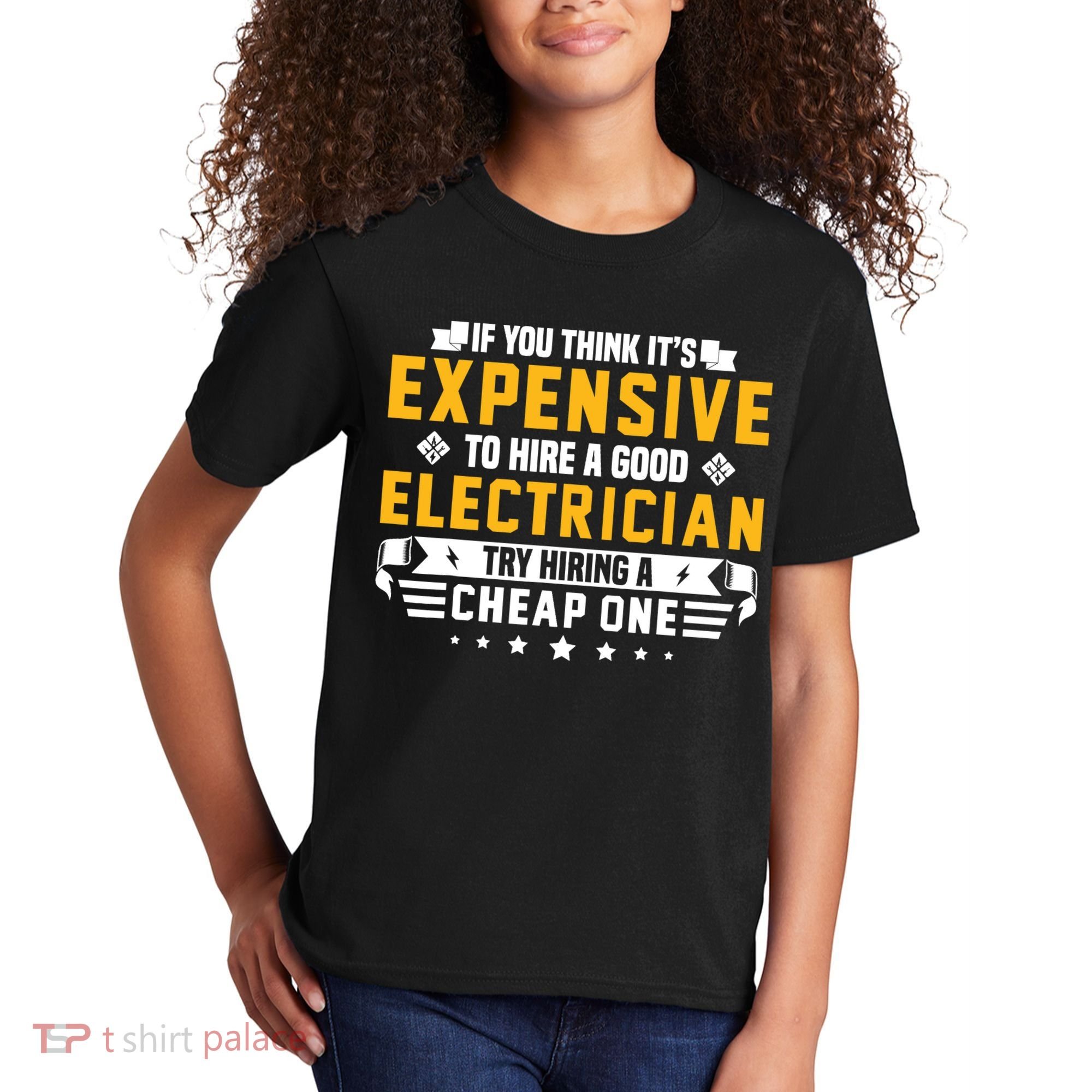 Humorous Electrician Pun Funny Electrician Technician Kids T-Shirt