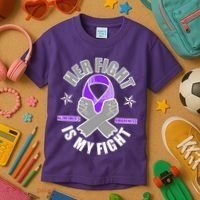 Her Fight Is My Fight Alzheimer's Awareness Kids T-Shirt thumb 3