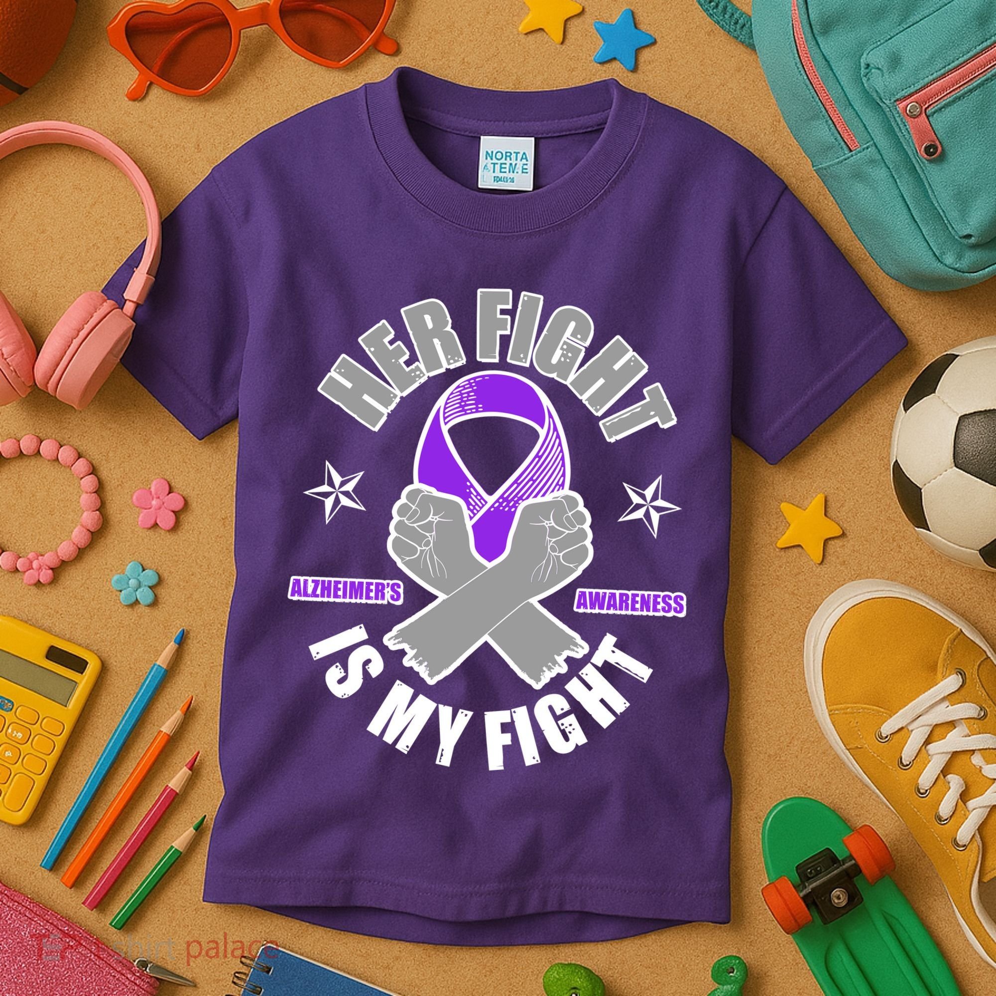 Her Fight Is My Fight Alzheimer's Awareness Kids T-Shirt