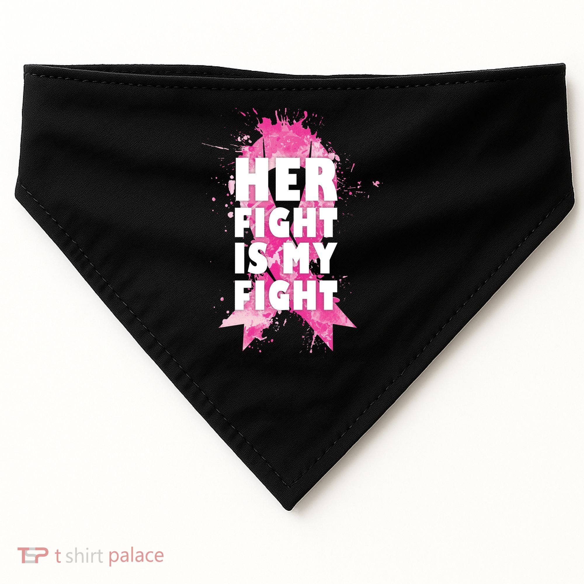 Her Fight Is My Fight Breast Cancer USA-Made Doggie Bandana