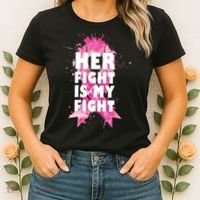 Her Fight Is My Fight Breast Cancer Women's T-Shirt thumb 2