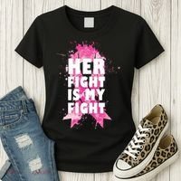 Her Fight Is My Fight Breast Cancer Women's T-Shirt thumb 3
