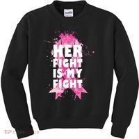 Her Fight Is My Fight Breast Cancer Kids Sweatshirt thumb 0