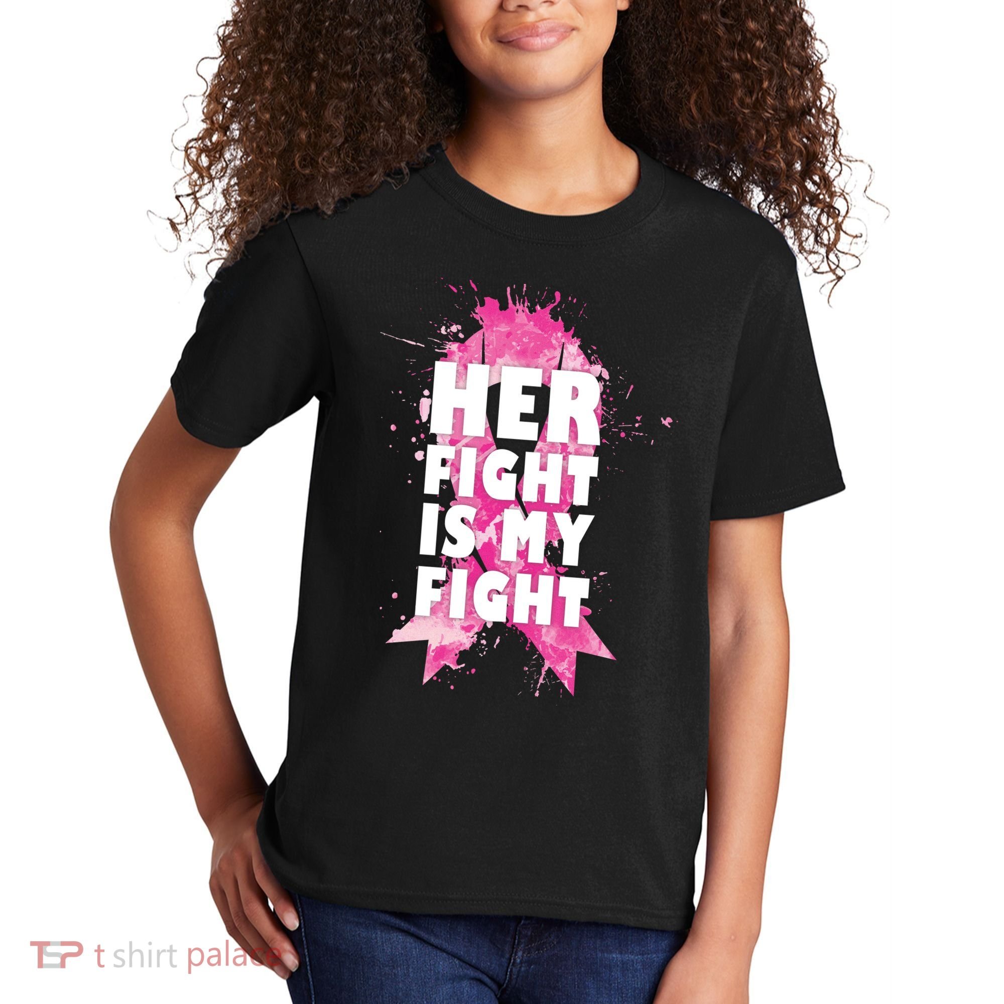 Her Fight Is My Fight Breast Cancer Kids T-Shirt