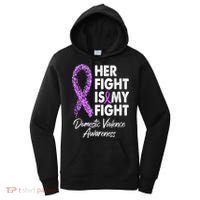 Her Fight is My Fight Domestic Violence Awareness Purple Ribbon Women's Hoodie thumb 0