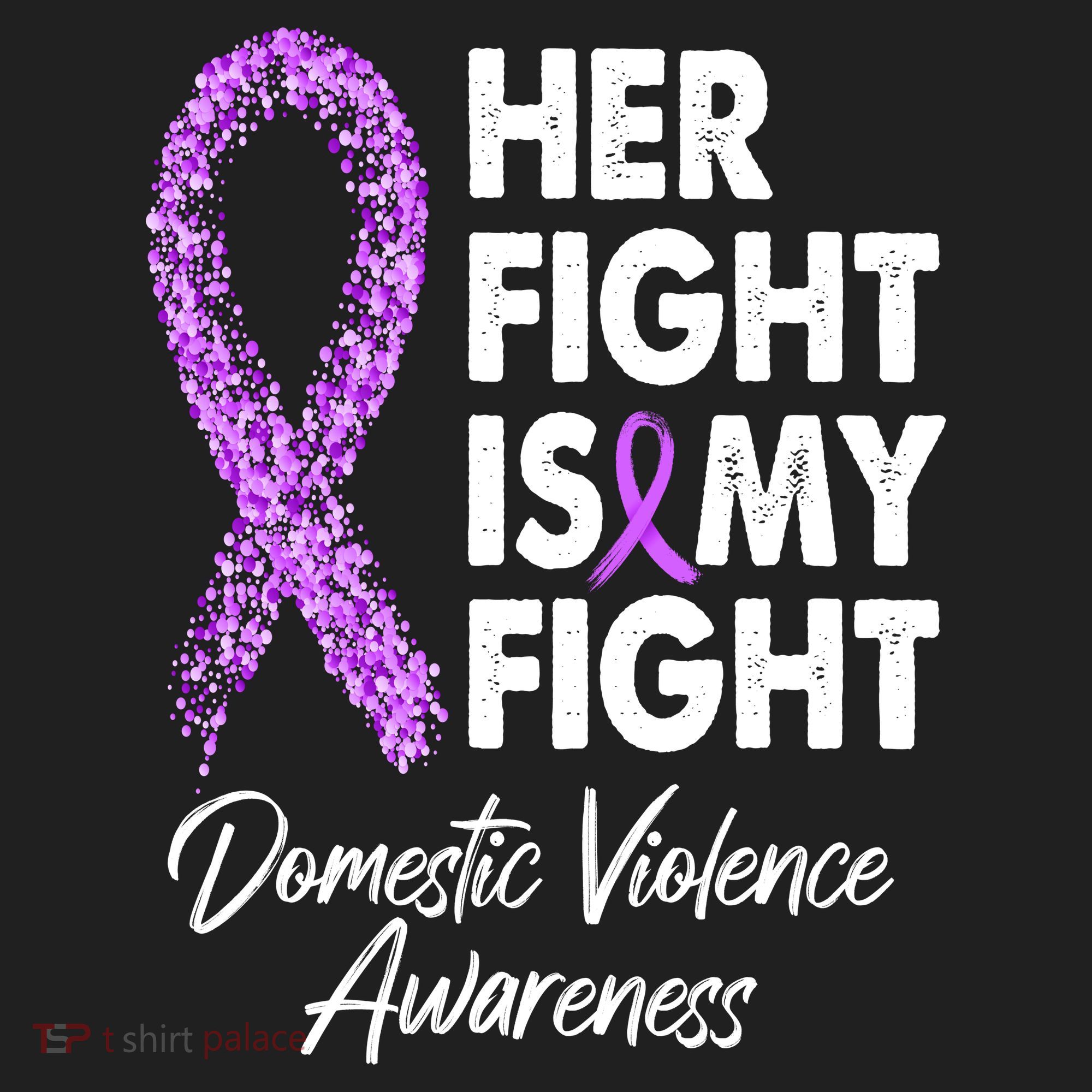 Her Fight is My Fight Domestic Violence Awareness Purple Ribbon Hat