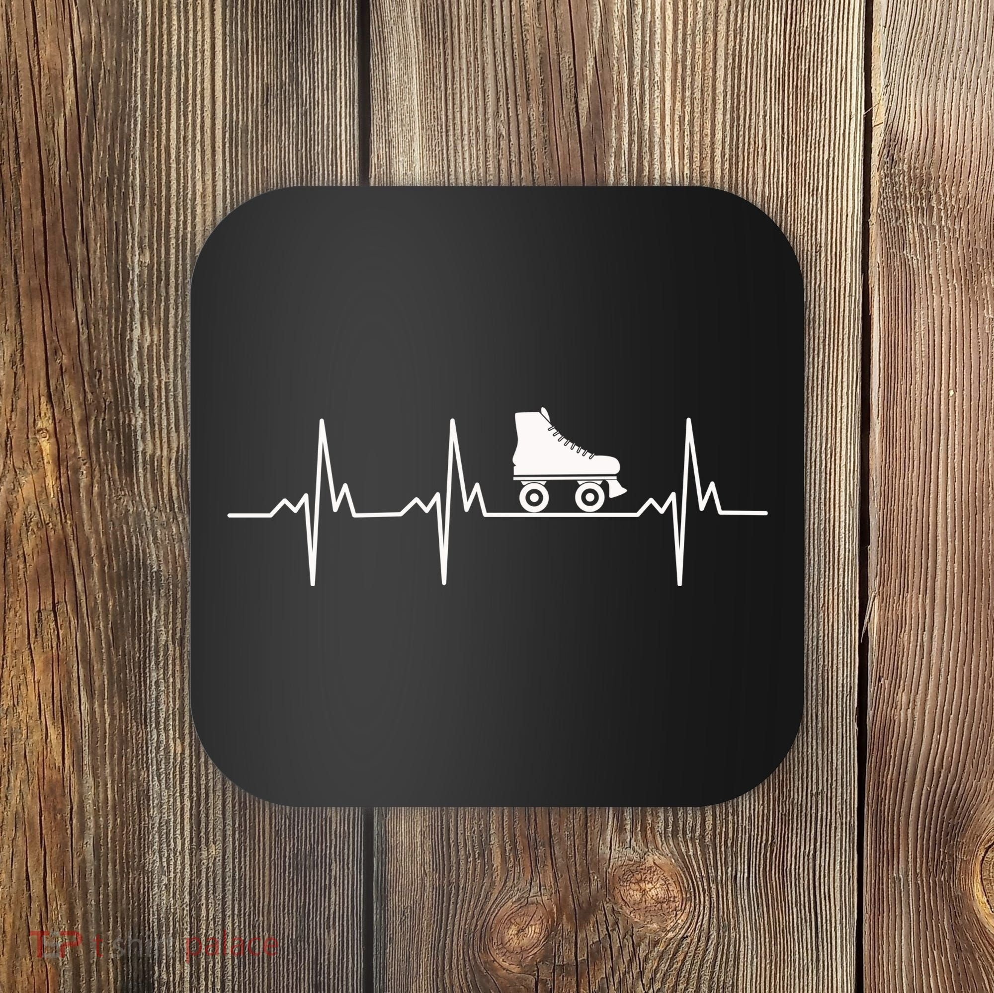 Heartbeat Ecg Roller Skates Roller Skating Inline Skating Gift Coaster