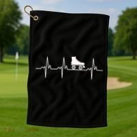Heartbeat Ecg Roller Skates Roller Skating Inline Skating Gift Golf Towel thumb 1